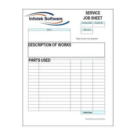 we design your job sheet template free
